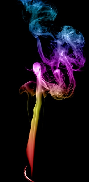 Abstract multicolored smoke on a dark background