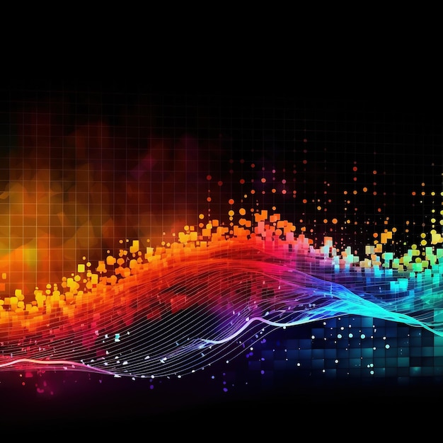 abstract music background with glowing lights