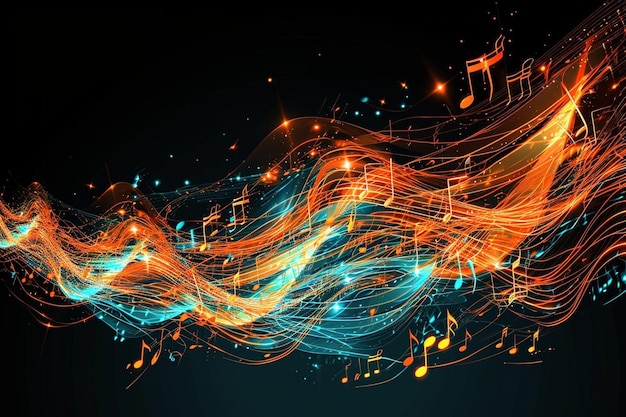 Abstract musical notes background