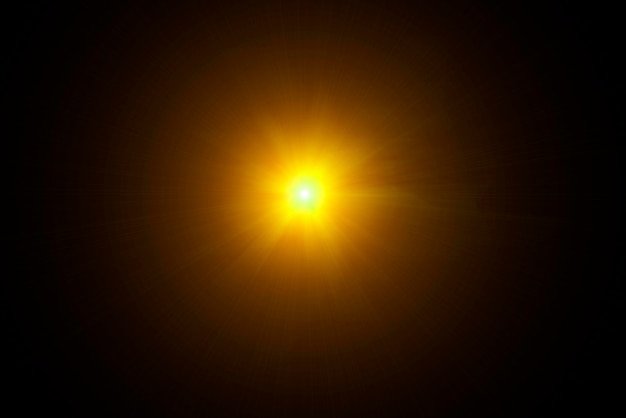 Abstract Natural Sun flare on the black