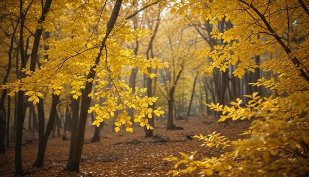 abstract nature autumn Background with yellow leaves