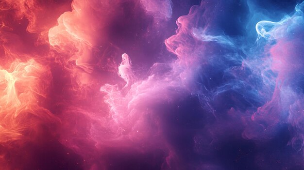 Photo abstract nebula cosmic background with pink and blue swirls