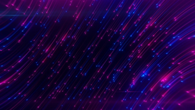 Abstract neon background from light lines swirling in space