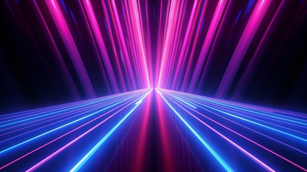 abstract neon background with ascending pink and blue glowing lines Fantastic wallpaper with colorfu