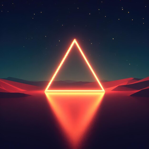 abstract neon background with triangle