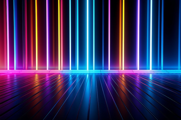 Abstract neon bars background