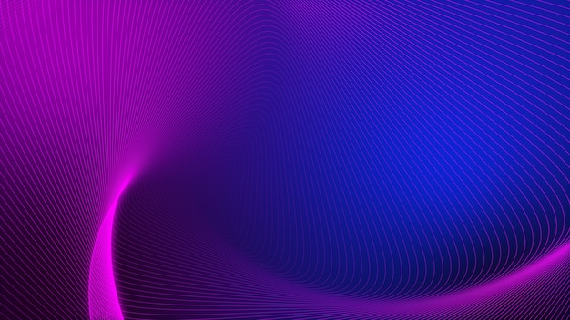 Abstract neon blue and purple glowing lines abstract background.