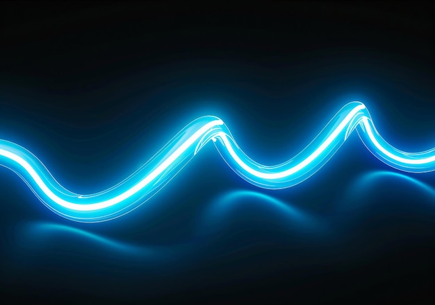 Photo abstract neon blue wave