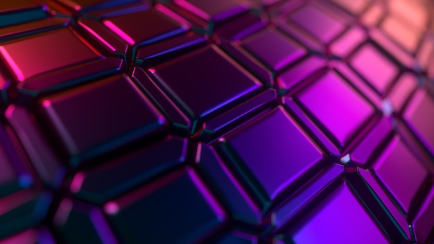 Abstract neon colors 3d background with geometric pattern