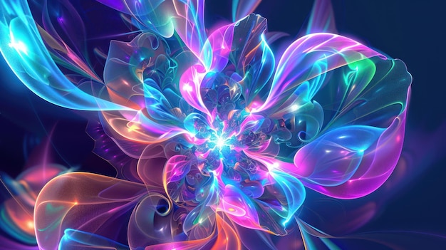 Photo abstract neon flower