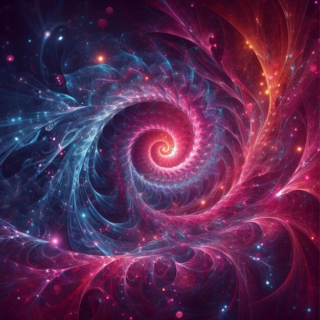 Abstract neon fractal wallpaper with space Generative