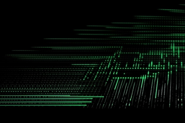 Abstract neon green laser beams over a dark background ultraviolet spectrum Generative AI