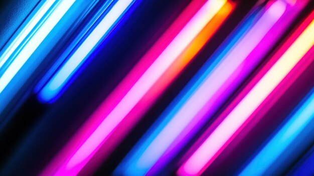 Photo abstract neon light streaks