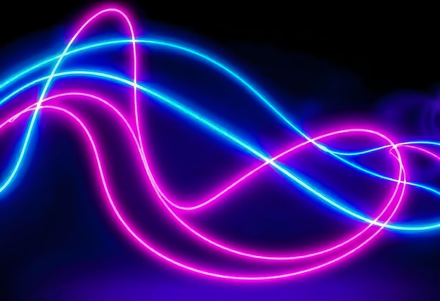 Photo abstract neon light trails