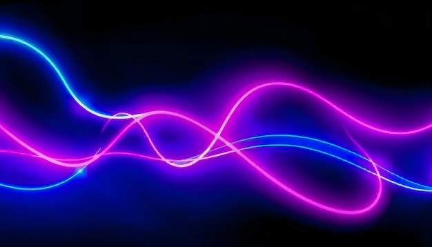 Photo abstract neon light trails