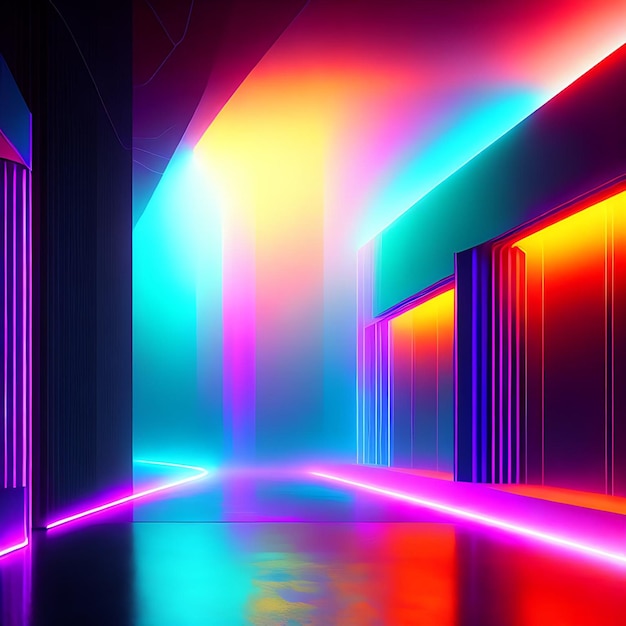 Abstract Neon Lights Background Concept