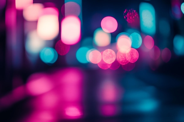 Abstract Neon Lights Bokeh