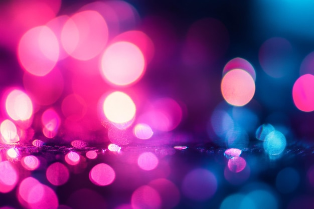 Abstract Neon Lights Bokeh