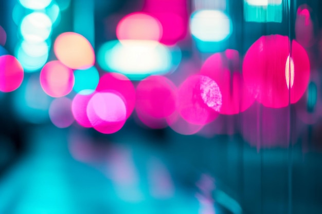 Photo abstract neon lights bokeh