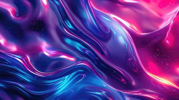 Abstract Neon Liquid Swirls