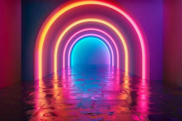 Abstract neon rainbow background