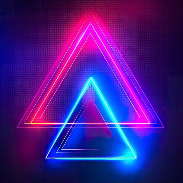 Abstract Neon Triangle Background Realistic triangle neon lights background