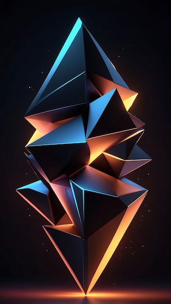 Abstract Neon Triangles in the Dark Featuring Bold Colors and Dynamic Patterns Perfect for Modern