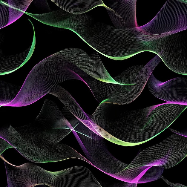 Photo abstract neon wave seamless pattern