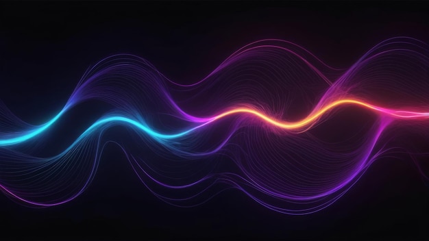 Abstract neon waves glowing in the dark