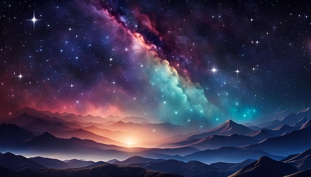 Abstract night sky background with nebula and stars