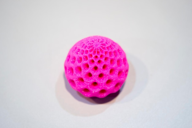 Abstract object printed by 3d printer on white background