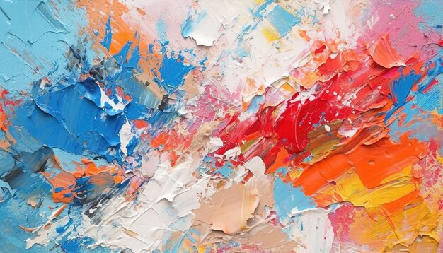 abstract oi acrylic paint texture background wallpaper white red and blue AI