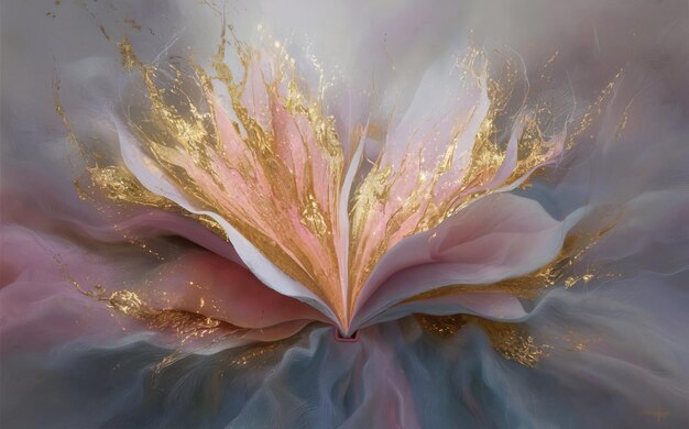 ABSTRACT OIL PAINTING ART DESIGN FLOWERS