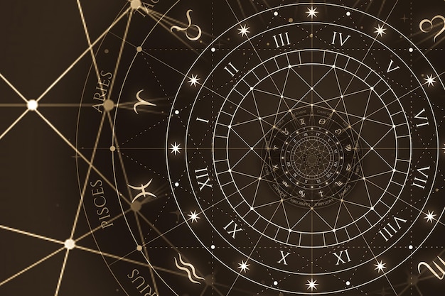 Abstract old conceptual background on mysticism astrology fantasy