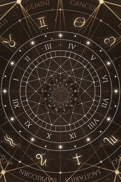 Abstract old conceptual background on mysticism astrology fantasy