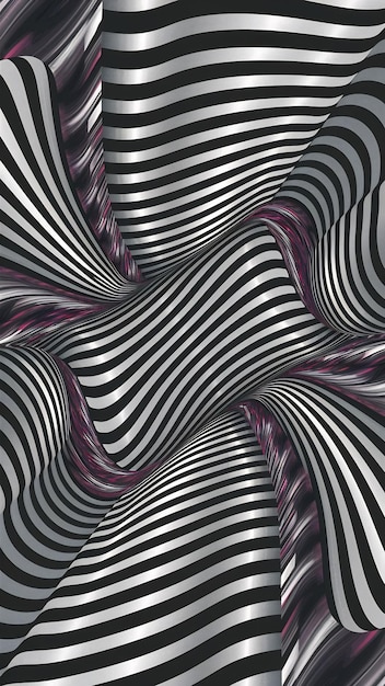 Photo abstract optical illusion background vector design psychedelic striped black and white backdrop