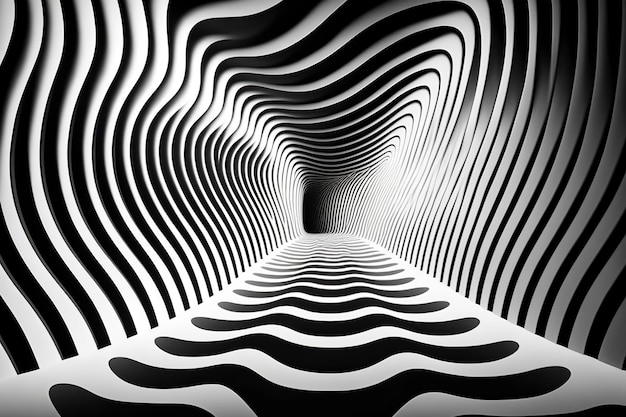 Abstract optical illusion waves background AI generated