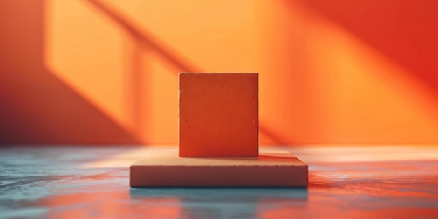 Photo abstract orange and beige minimalist composition