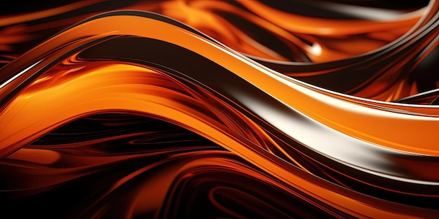 abstract orange and black liquid swirl motion image wallpaper in the style of gold and bronze