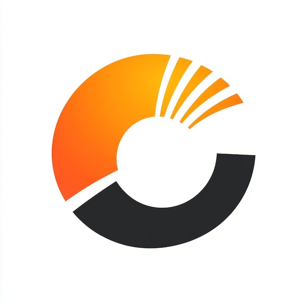 Photo abstract orange and black logo design with a circle shape