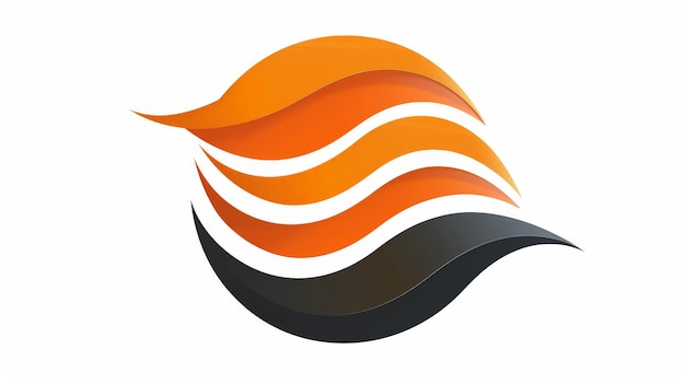 Photo abstract orange and black waves logo