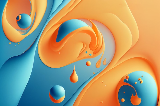 Abstract orange blue background for banner template wallpaper poster elegant website wall generative ai