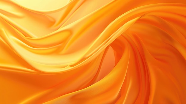 Abstract orange flowing fabric background with smooth waves and curves