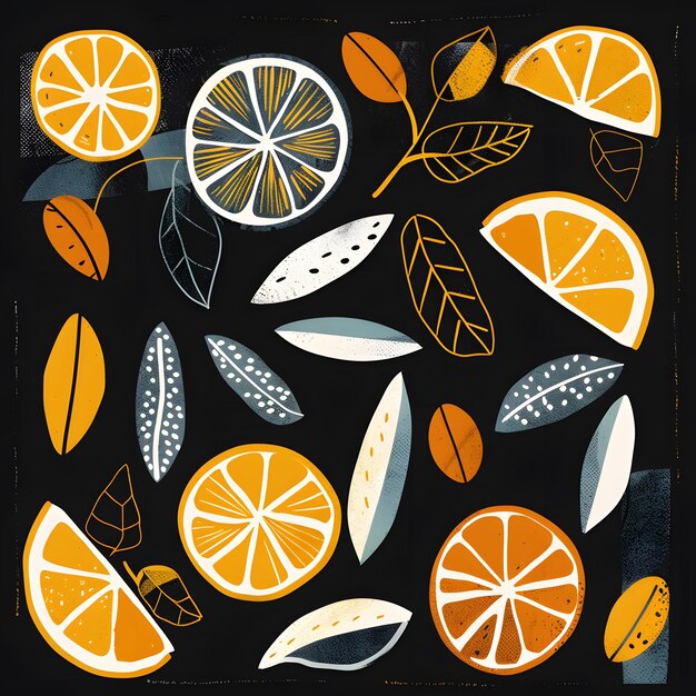 Photo abstract orange fruit pattern