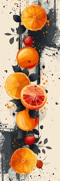 Abstract Orange and Grapefruit Still Life