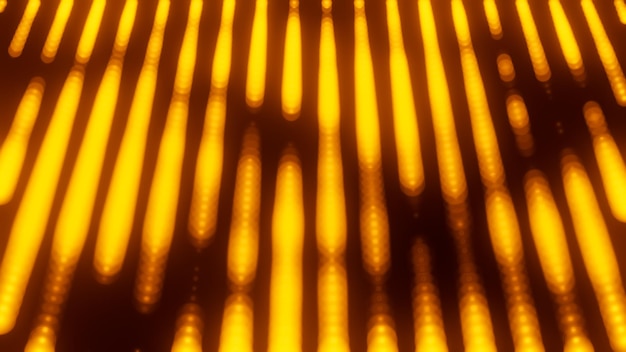 Abstract Orange Lights Bokeh equalizer bar EffectTechnology Particles Surface Grid3D model and illustration