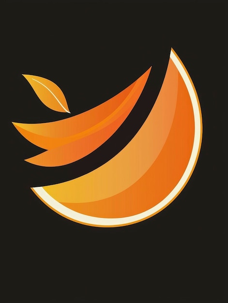 Abstract Orange Logo Design on Black Background