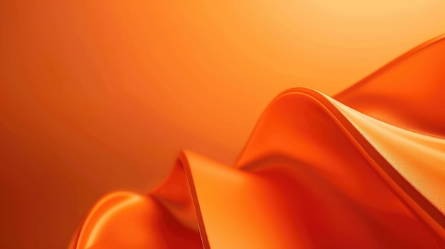 Abstract orange waves with smooth silklike texture on amber background