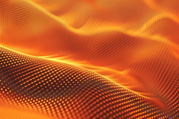 Photo abstract orange wavy pattern with dots