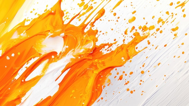 Abstract Orange and White Acrylic Paint Swirls